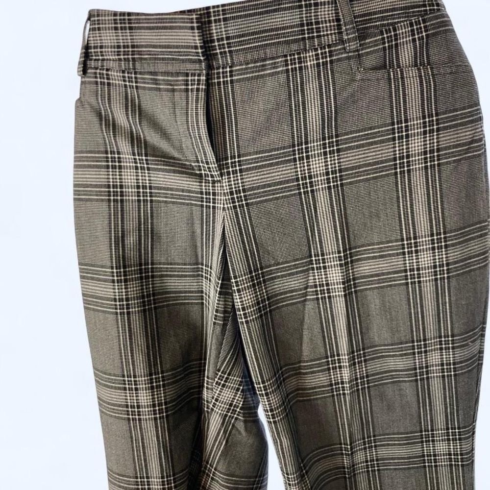 Express Design Studio black and grey plaid cropped trousers 10